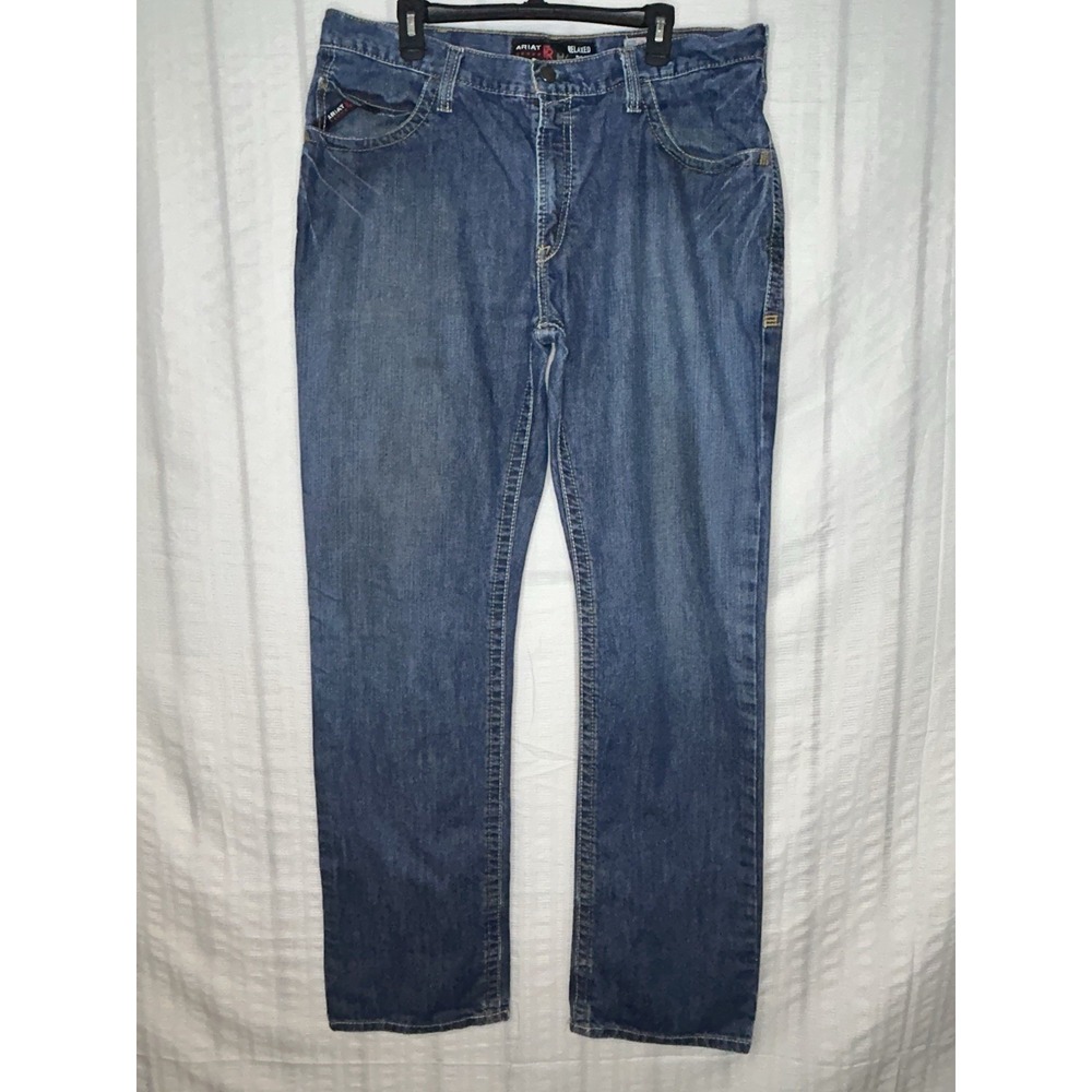 Ariat FR Jeans M4 Relaxed Boot Blue Flame Resistant Denim Workwear Men's 38x36